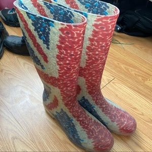 NWOT BRITISH FLAG RAIN BOOTS SIZE 39
